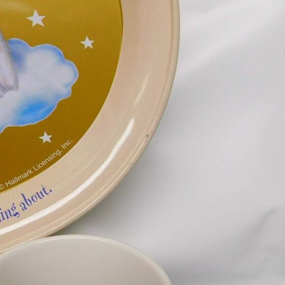 5 Piece Hallmark Mugs Peace Love Joy Angels Metal Tray Serving Tray 1992 Vintage - Picture 3 of 8